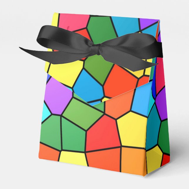 Stained Glass Rainbow Favor Box (Front Side)