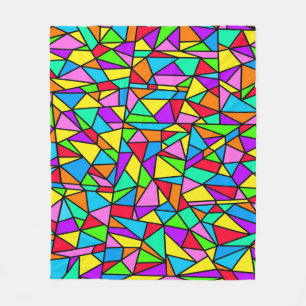 Stained Glass Rainbow Fleece Blanket