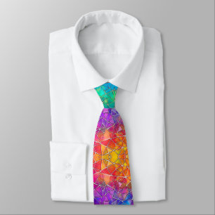 Stained Glass Rainbow Pattern Tie