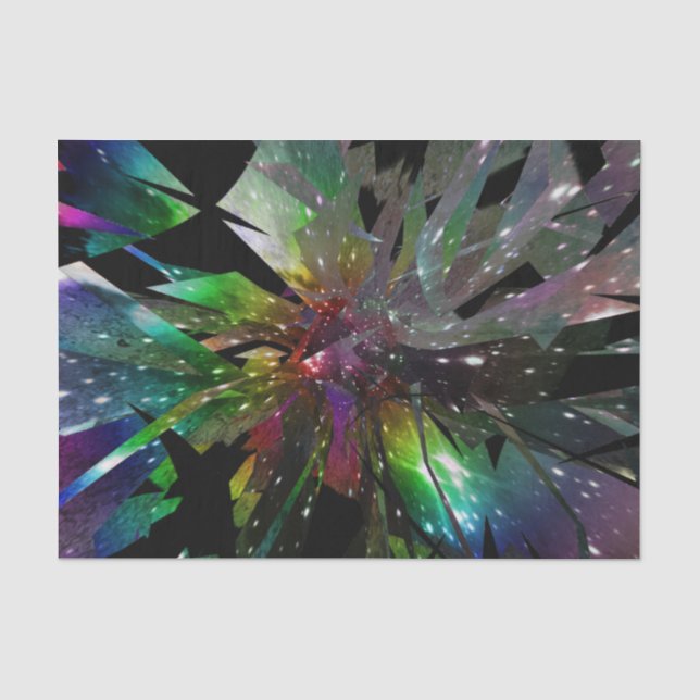 Stained Glass Rainbow Space LGBT Gay Pride Tissue Paper (Front)