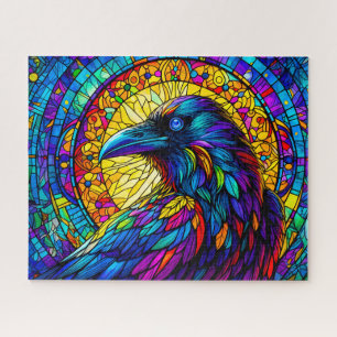 Stained Glass Raven Jigsaw Puzzle