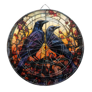 Stained Glass Ravens  Dartboard