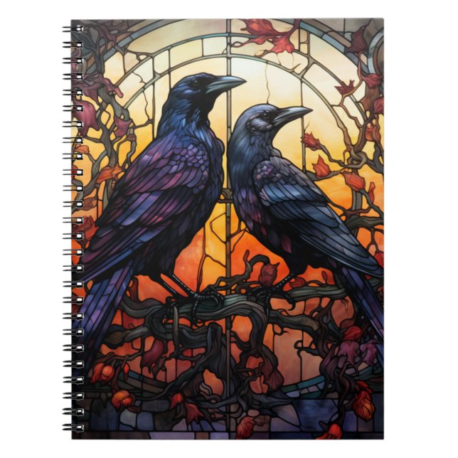 Stained Glass Ravens  Notebook (Front)