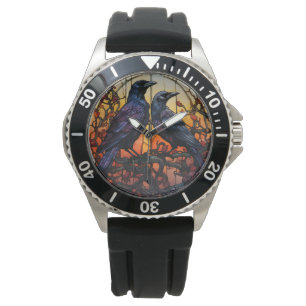 Stained Glass Ravens  Watch