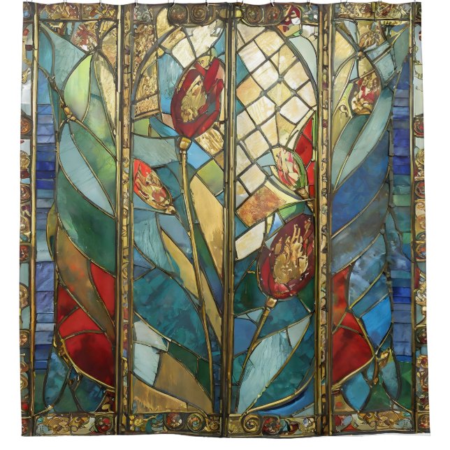 Stained Glass Red Chief Poppies at Sunrise (Front)