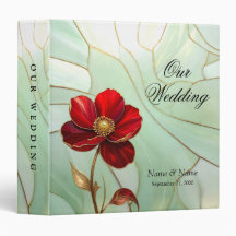 Stained Glass Red Flower Album Binder