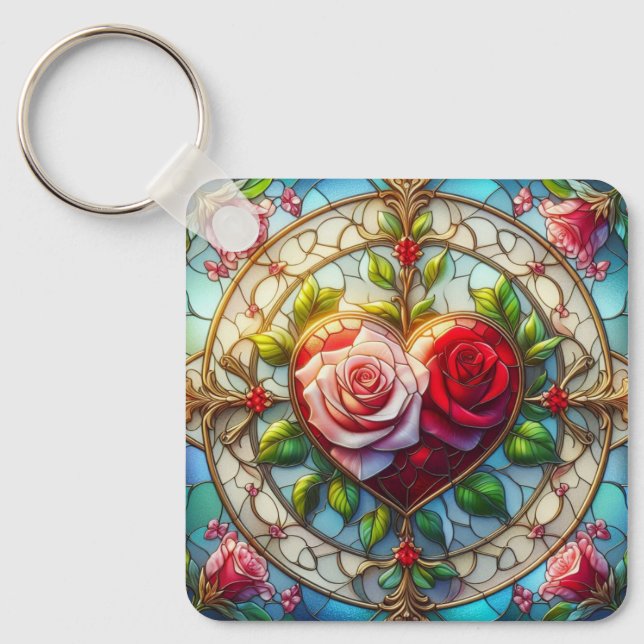 Stained Glass Romance Keychain (Front)
