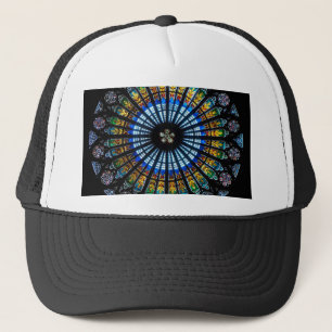 Stained glass rose window in France's Strasbourg Trucker Hat