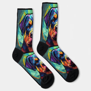 Stained Glass Rottweiler  Socks