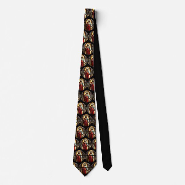 Stained Glass Sacred Heart of Jesus Catholic Tie (Front)