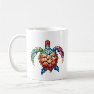 Stained Glass Sea Turtle Coffee Mug
