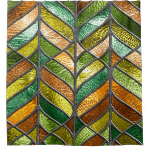 Stained glass seamless texture with leaf pattern,