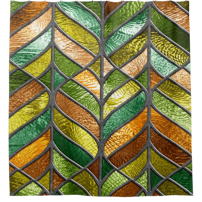 Stained glass seamless texture with leaf pattern,  (Front)