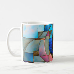 “Stained Glass Serenade” Colourful Abstract Art Coffee Mug