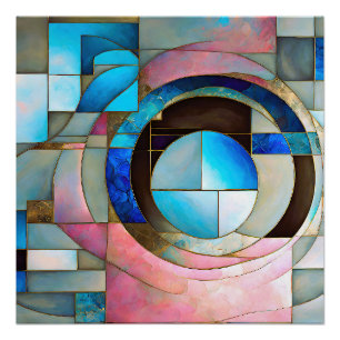 “Stained Glass Serenade” Colourful Abstract Art Poster