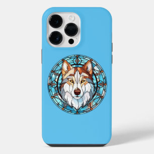 Stained Glass Siberian Husky Dog iPhone 14 Pro Max Case