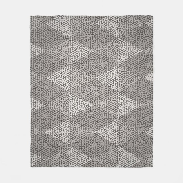 Stained Glass Silver Diamond Pattern Fleece Blanket (Front)