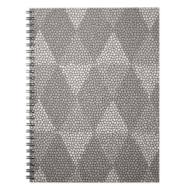 Stained Glass Silver Diamond Pattern Notebook (Front)