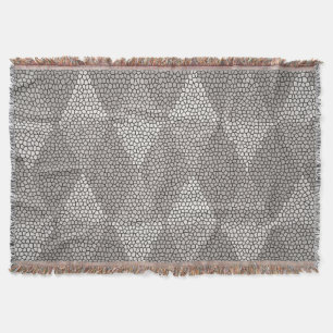 Stained Glass Silver Diamond Pattern Throw Blanket