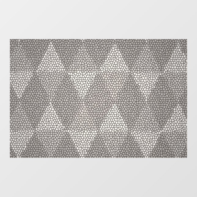 Stained Glass Silver Diamond Pattern Window Cling (Sheet)