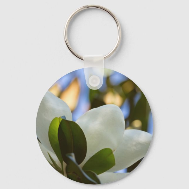 Stained Glass Sky Southern Magnolia Gifts Apparel Keychain (Front)