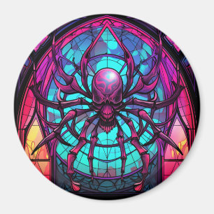 Stained glass spider magnet