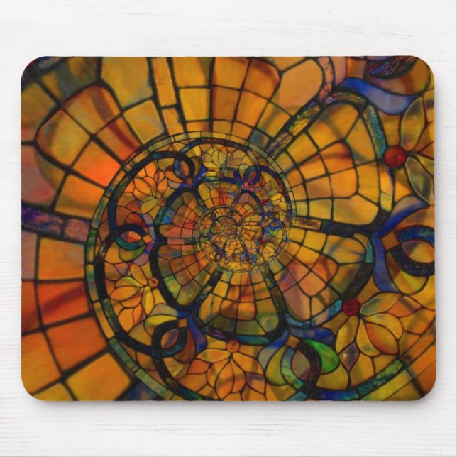 Stained Glass Spiral Mouse Pad (Front)