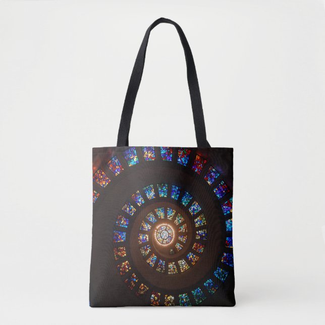 Stained Glass Spiral Window Tote Bag (Front)
