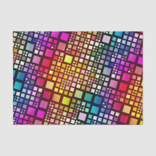 stained glass squares - vibrant rainbow :  tissue paper
