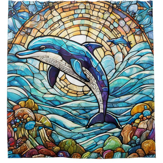 Stained glass style dolphin (Front)