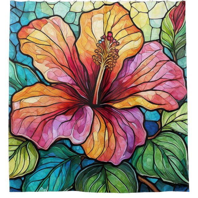 Stained glass style hibiscus (Front)