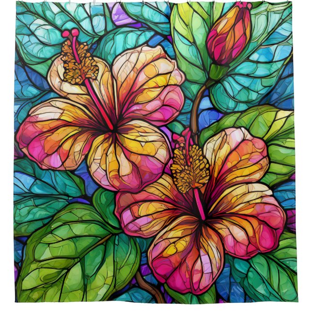 Stained glass style hibiscus (Front)
