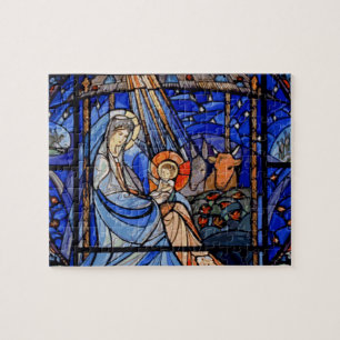 Stained Glass Style Nativity Jigsaw Puzzle