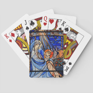 Stained Glass Style Nativity Playing Cards