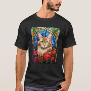 Stained Glass Style Neva Masquerade Cat T-Shirt