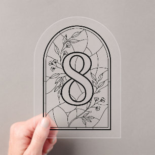 Stained Glass Style Table Number Eight