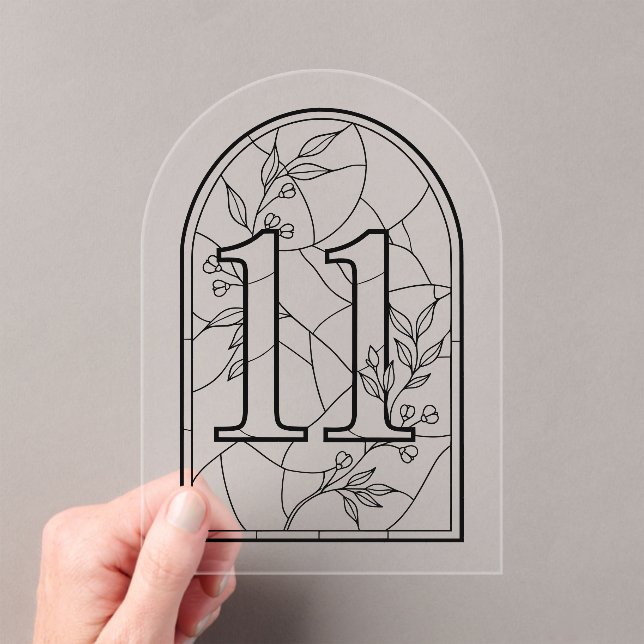 Stained Glass Style Table Number Eleven (Insitu (Handheld))