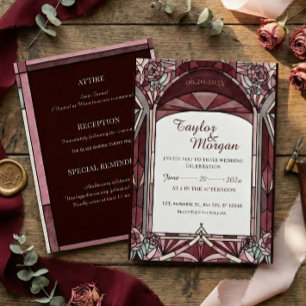 Stained-glass style Wedding Invitation