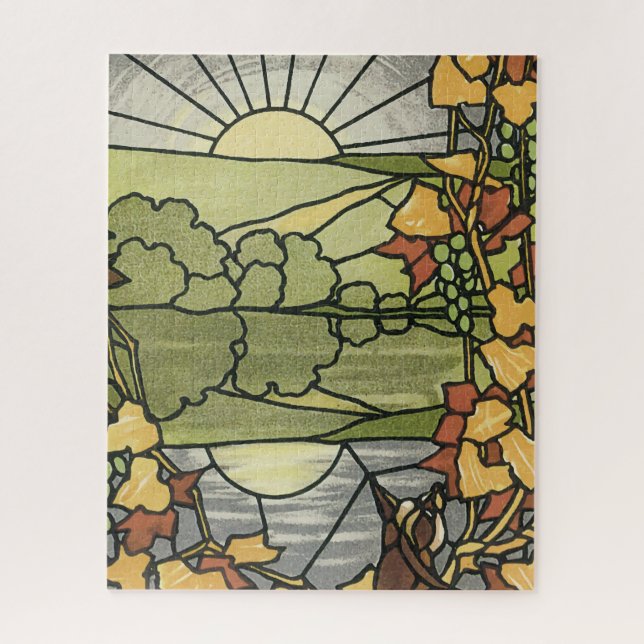 Stained Glass Sunrise Jigsaw Puzzle (Vertical)