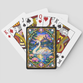 Stained Glass Swan Playing Cards