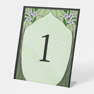 Stained Glass Table Number Pedestal Sign