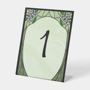 Stained Glass Table Number Pedestal Sign