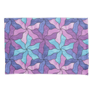 Stained Glass Tessellated Flowers Pillowcase