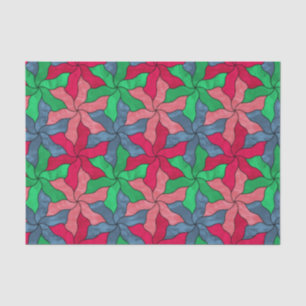 Stained Glass Tessellated Flowers Tissue Paper