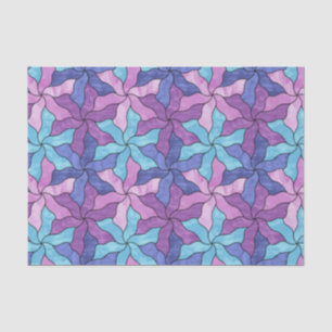 Stained Glass Tessellated Flowers Tissue Paper