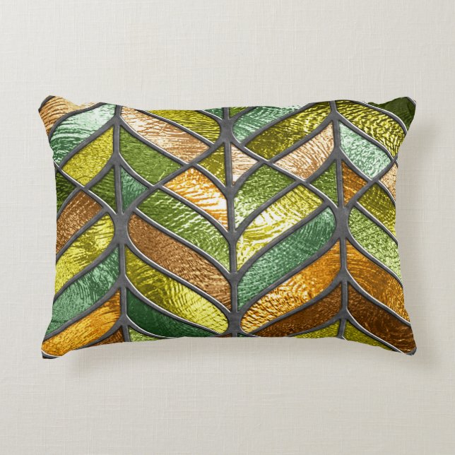 Stained Glass Texture: Colourful 3D Elegance. Accent Pillow (Front)