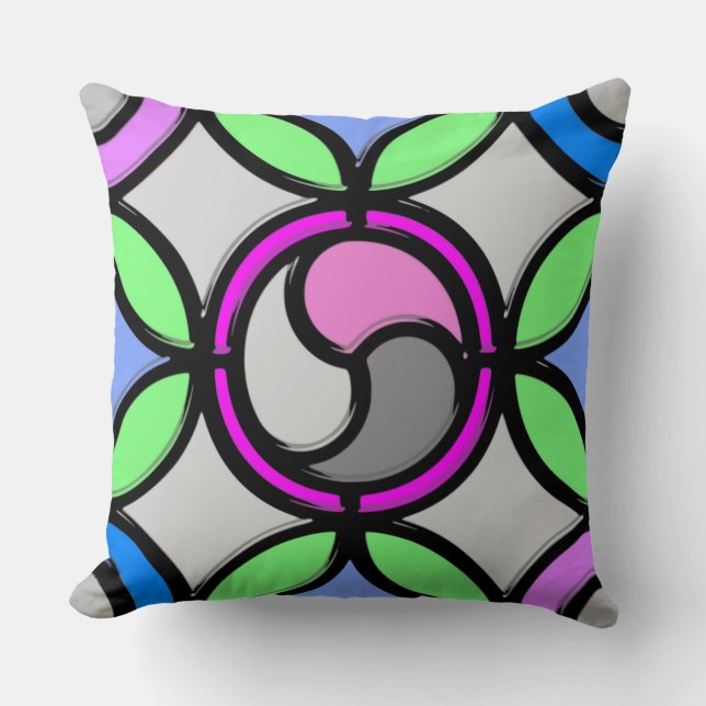 STAINED GLASS THROW PILLOW (Front)