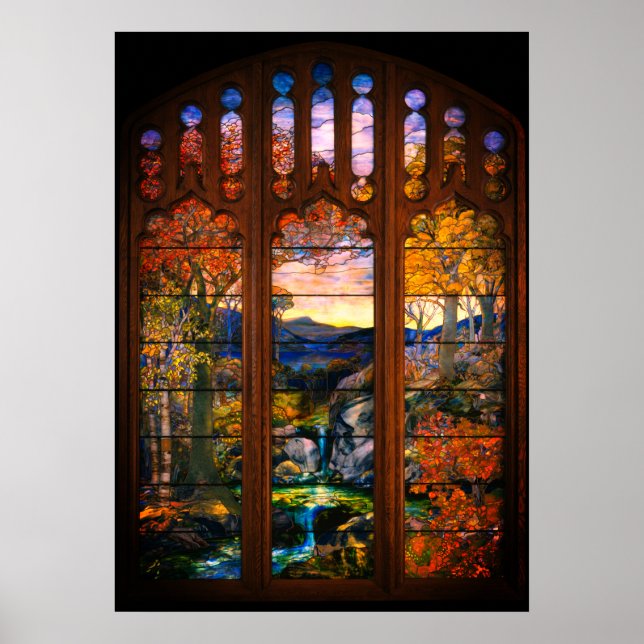 Stained glass tiffany look Victorian elegant  Poster (Front)
