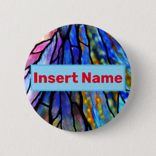 Stained Glass, Tiffany - Style, 2 Inch Round Button