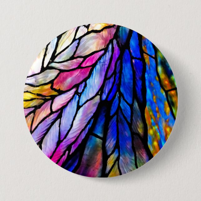 Stained Glass, Tiffany - Style,  3 Inch Round Button (Front)